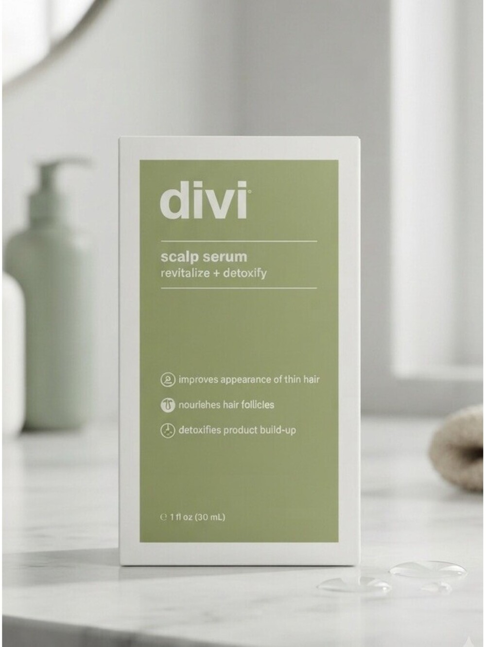 Divi Scalp Serum Revitalize + Detoxify 1 Oz /30 mL Full Size For Thin Hair -NEW